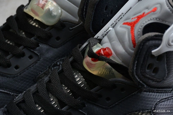 Air  O-W Jordan 5 CT8480-001 CT8480-001 Retro Black Red Muslin-Fire 0224